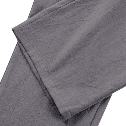 BERAKAH SUPRÊME – pantalon de costume décontracté en lin pour hommes, couleur unie, nouvelle mode, pantalon de plage à jambes larges, européen et américain