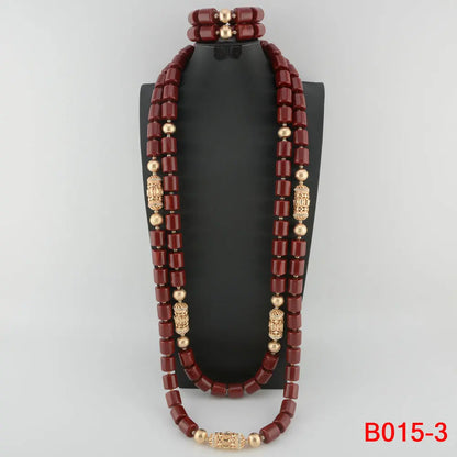 Ensemble de bijoux de mariée en corail artificiel, ensemble de colliers de perles africaines et nigérianes