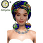 Turbans - bandeaux africains pour femme foulard africain couvre-chef nigérian avec boucle d'oreille assortie Dashiki Ankara cire S20H004