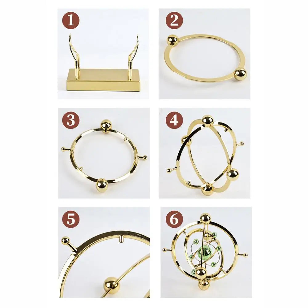 Machine à mouvement perpétuel à pendule à orbite céleste, décor de bureau d'art cinétique, modèle d'astronomie pour le bureau à domicile, Sculpture rotative