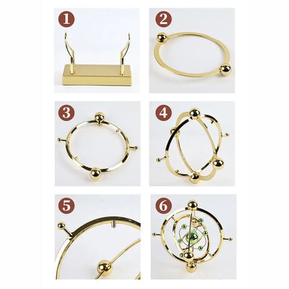 Machine à mouvement perpétuel à pendule à orbite céleste, décor de bureau d'art cinétique, modèle d'astronomie pour le bureau à domicile, Sculpture rotative