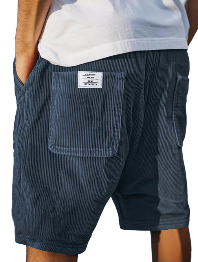 2025 hommes Stand poche décontracté plage Shorts solide velours côtelé Shorts mâle cordon demi pantalon Sexy hommes vêtements grande taille S-5XL