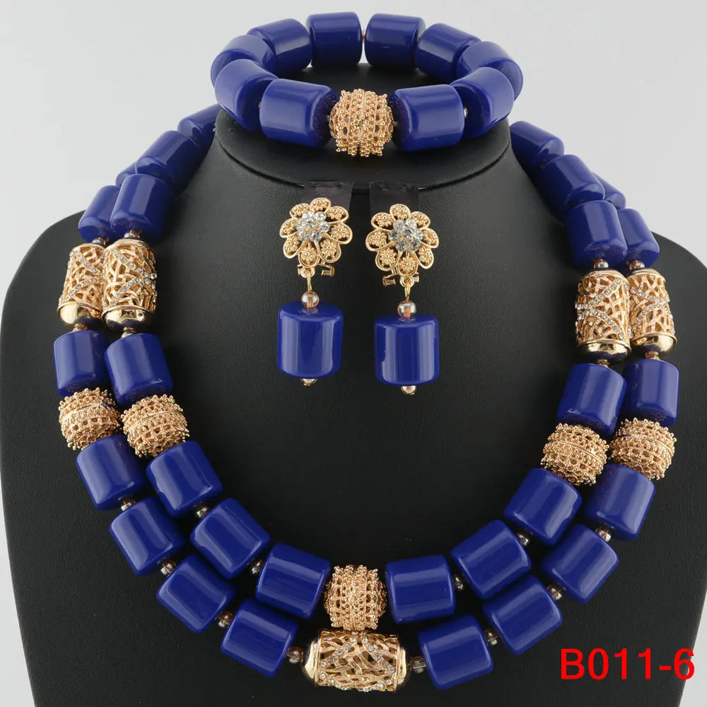 Ensemble de bijoux de mariée en corail artificiel, ensemble de colliers de perles africaines et nigérianes