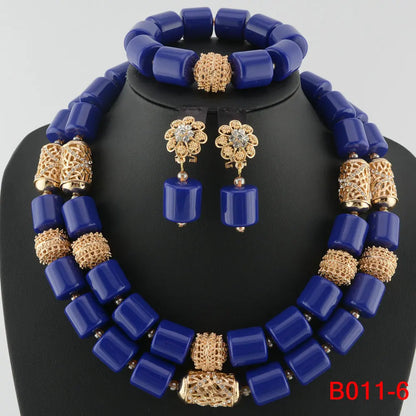 Ensemble de bijoux de mariée en corail artificiel, ensemble de colliers de perles africaines et nigérianes