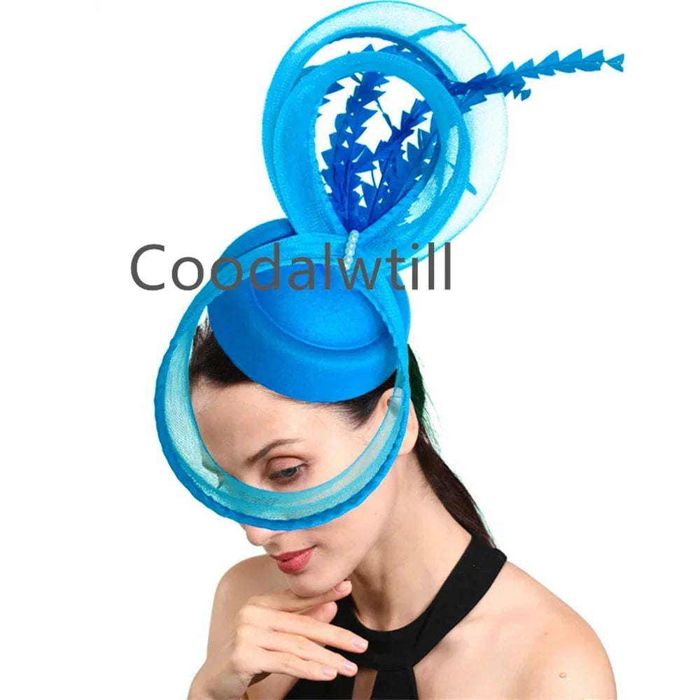 Plume Derbr Fascinator chapeaux femmes Vintage église pilulier casquette bandeau dames élégant Cocktail Kentucky casque Fascinators
