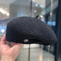 Béret en paille de papier plissé fixe pour femmes, tricot en soie de lait d'été, respirant, grand artiste, chapeau de peintre à la mode
