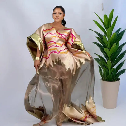 Robes africaines luxueuses pour femmes, grande taille, paire avec sous-vêtements en dentelle, vêtements afro-américains