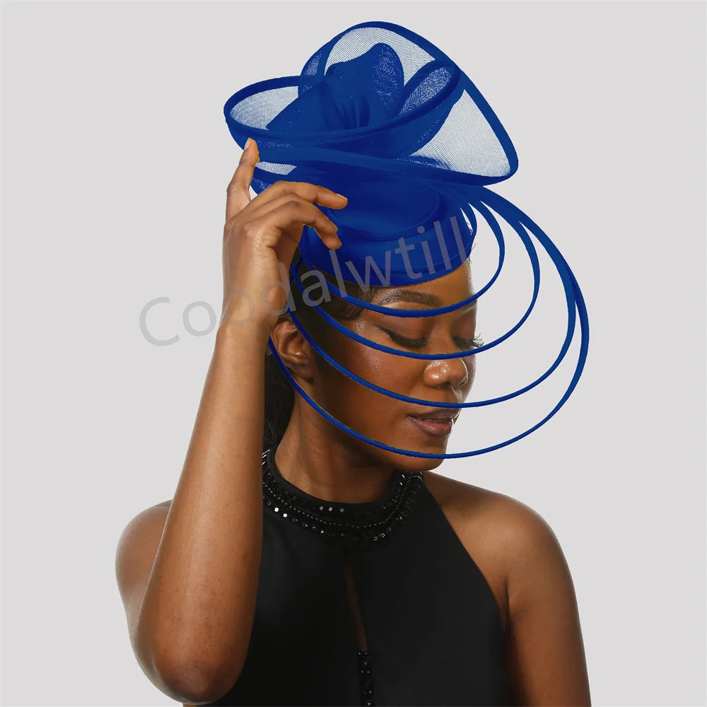 Chapeau Fascinateur Élégant pour Femme, Robe Formelle, Pièce de Sauna de Mariage, Pince à Cheveux pour Dames, Vincd'Église, Casquette de Pilulier en Maille avec Bande de Sauna, Nouveau