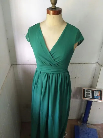 Robe moulante élégante à manches courtes en mousseline de soie pour femmes, robes de soirée bohèmes pour femmes, robe d'été sexy pour dames, 2022