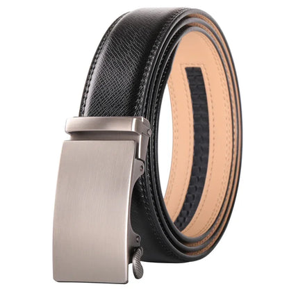 Plyesxale Ceinture en cuir marron hommes 2024 boucle automatique hommes Ceinture pour jean Style Vintage hommes ceintures de luxe Ceinture Homme B9