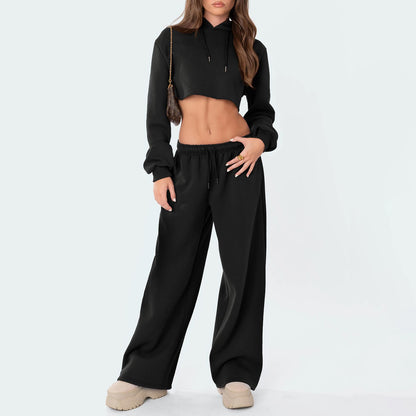 Mode femmes pantalons décontractés Joggers pantalons de survêtement couleur unie cordon taille haute pantalon à jambes larges Streetwear tenues décontractées