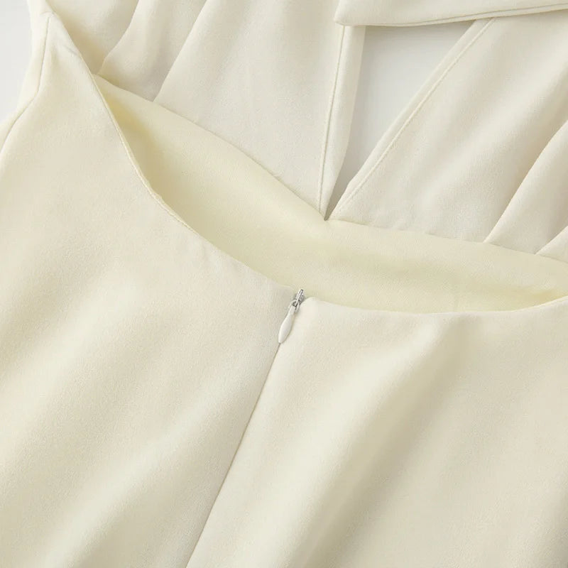 TRAF femmes robes licou blanc col en v profond dos nu robes longues Maxi soirée robes de soirée de mariage robes de bal élégantes 2025