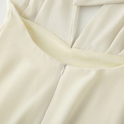 TRAF femmes robes licou blanc col en v profond dos nu robes longues Maxi soirée robes de soirée de mariage robes de bal élégantes 2025