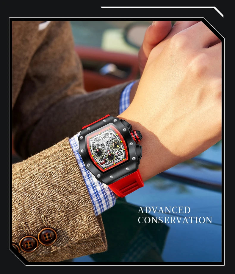 Montre Tonneau en Acier Inoxydable pour Homme, Horloge à Quartz, Étanche, Minuterie, Haute Qualité, Marque Célèbre, Mode Originale, Offre Spéciale