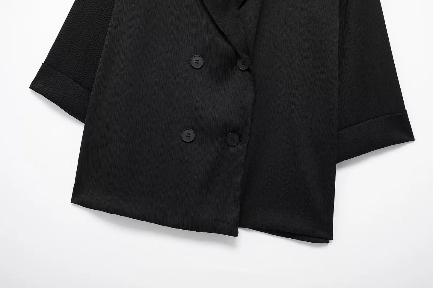 TRAFZA 2025 femmes pantalons décontractés ensemble taille haute pantalon à jambes larges + solide Beige ample glace soie Double boutonnage chemise hauts 2025 à la mode