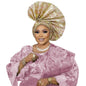 Luxe africain Aso Oke Auto Gele couvre-chef Turban casquette femmes chapeaux nigérian fête de mariage couvre-chef Bonnet tête enveloppement Hijab chapeau