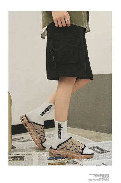 Sandales de styliste à coussin d'air pour hommes, pantoufles de sport douces et antidérapantes, chaussures pour hommes, nouvelle collection été 2025