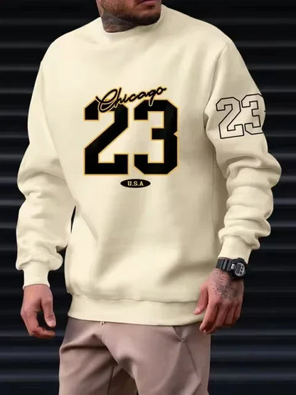 23 USA Art lettre Design homme vêtements Style de rue polaire sweats automne décontracté sweats à capuche à la mode col rond pulls