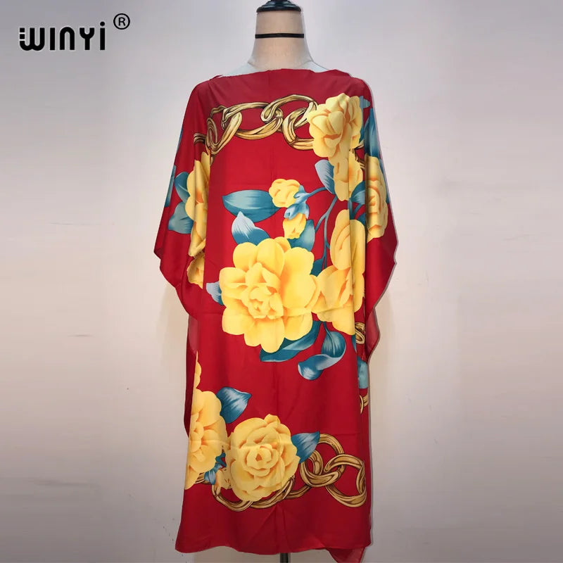 Robe maxi caftan imprimée pour femme, robe longue bohème, blogueur de mode africaine, robe d'été pour femme, robe de plage populaire, badjKaftan, recommandé