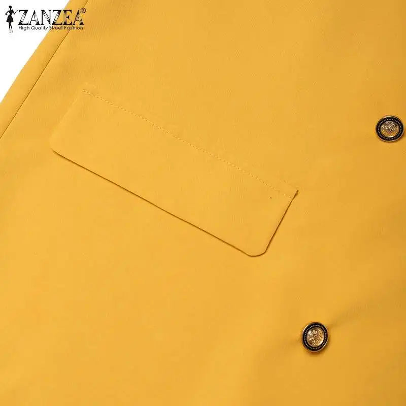 BS- Sublime femmes mode 2 pièces Blazer costumes cranté revers à manches longues Blazer pantalon ensembles élégant bureau dame solide 2 pièces tenues