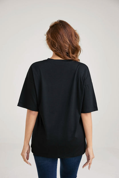 T-Shirt d'été grande taille pour femmes, Design Original, mode lettre chapeau fille imprimé femmes décontracté col rond manches courtes hauts