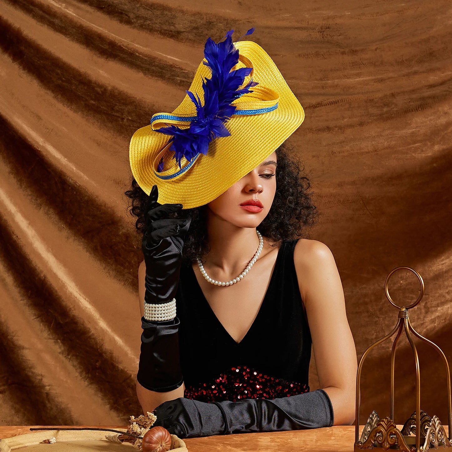 Chapeau de mariage en plumes parfaites, chapeaux Derby Kentucky en paille à la mode, fascinateurs de mariée de luxe Premium, bandeau Unique avec Clip pour voile