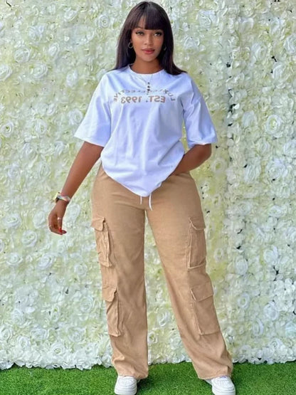 Ensemble Dashiki Africain pour Femme, Haut et Pantalon Assortis, Vêtements d'Été et d'Automne, Nouvelle Collection, 2 Pièces