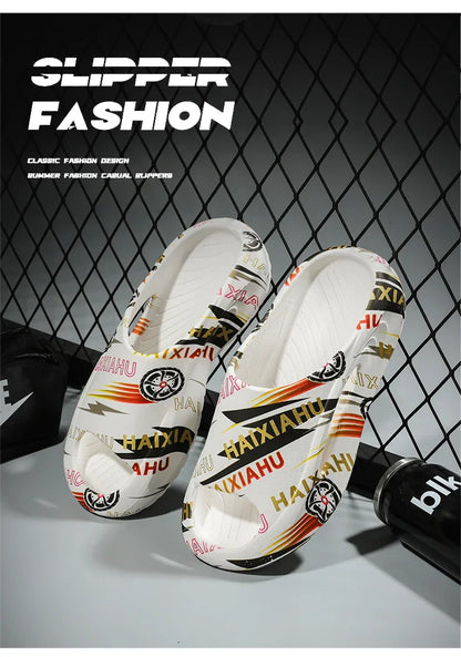 Plate-forme chaussures pour hommes nouveaux tongs d'été 2025 sandales respirant antidérapant amoureux hommes et femmes tout correspondant imprimé pantoufles hommes