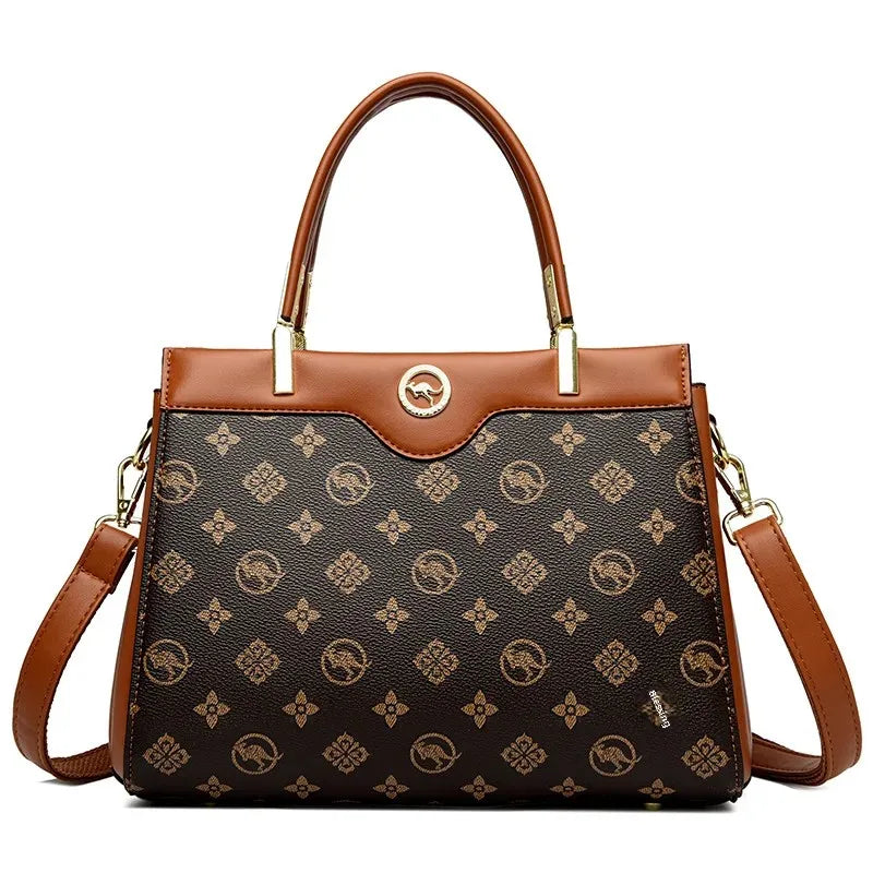 Sac fourre-tout rétro de grande capacité, sac à main imprimé couleur assortie Simple, cadeau pour maman, sac à bandoulière Simple, fermeture à glissière, autre matériau