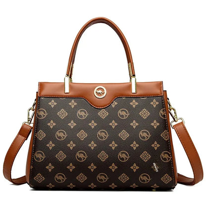 Sac fourre-tout rétro de grande capacité, sac à main imprimé couleur assortie Simple, cadeau pour maman, sac à bandoulière Simple, fermeture à glissière, autre matériau