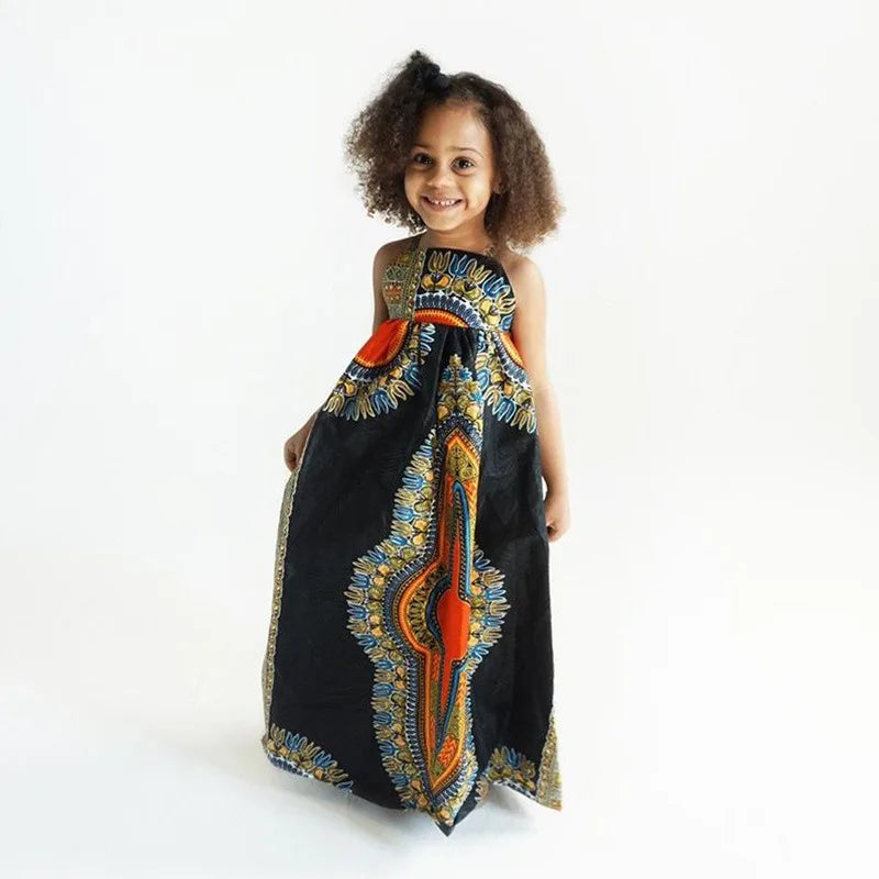 Vêtements africains enfants mode Dashiki Robe Robe Africaine bébé fille vêtements Bazin Riche sans manches robes africaines pour les filles