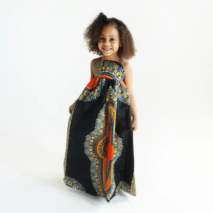 Vêtements africains enfants mode Dashiki Robe Robe Africaine bébé fille vêtements Bazin Riche sans manches robes africaines pour les filles