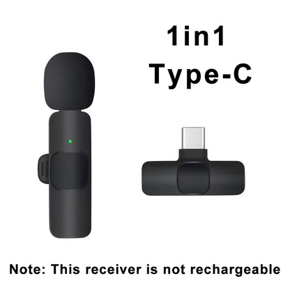 Microphone Lavalier sans fil, Mini micro d'enregistrement Audio et vidéo Portable pour iPhone Android, diffusion en direct et jeu