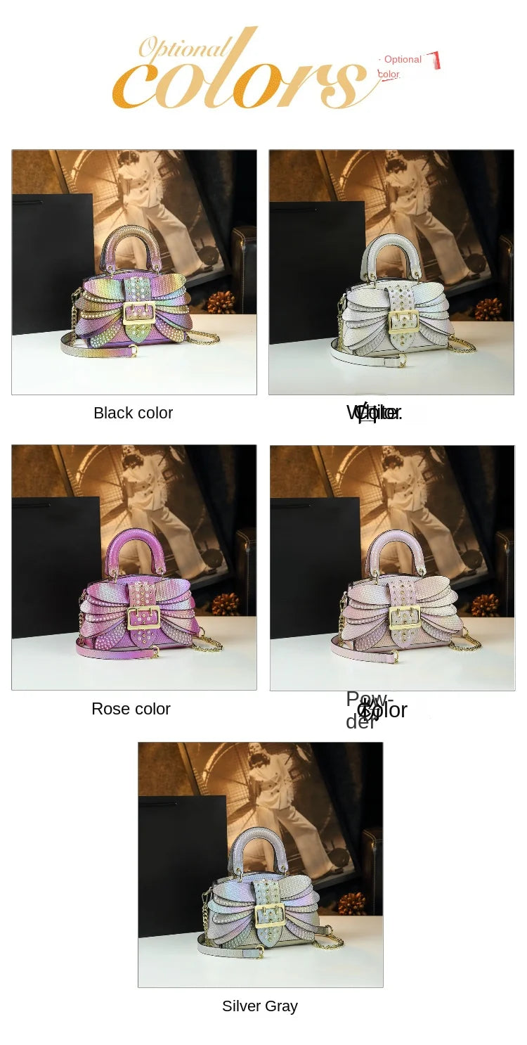 Sac en Cuir group avec Ailes Rivetées pour Femme, Sacoche de Caractère, Nouvelle Collection 2024