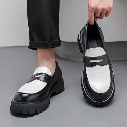 Chaussures en cuir à grosse tête pour hommes, chaussures d'affaires confortables, chaussures décontractées, style britannique, fête itude, social, mode, hommes, taille 38-46