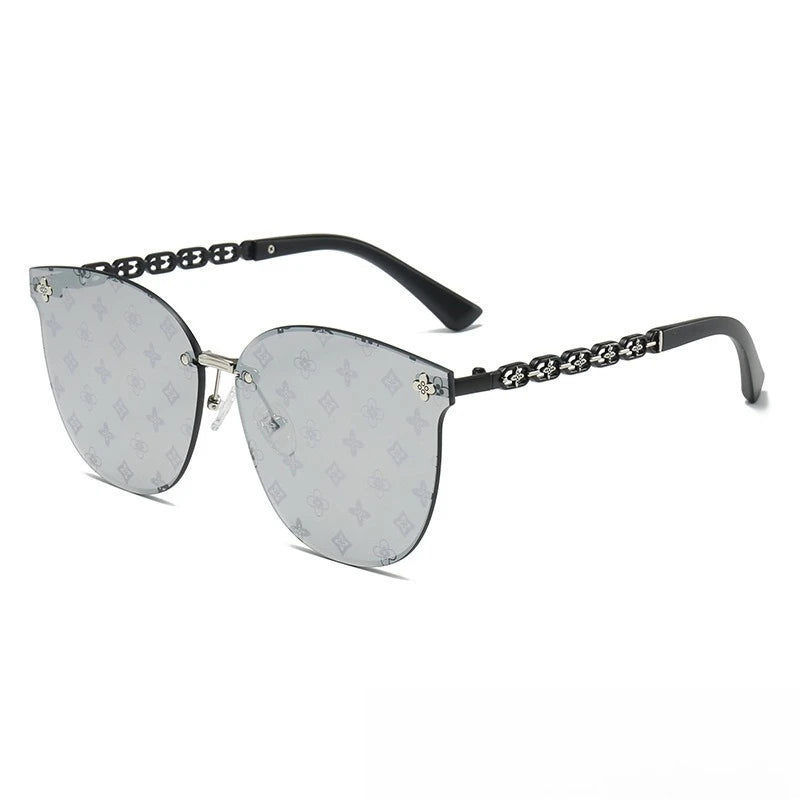 Nouvelle mode sans cadre bord de coupe lettre Style haut de gamme petit parfum femmes lunettes de soleil lunettes de soleil lunettes de soleil