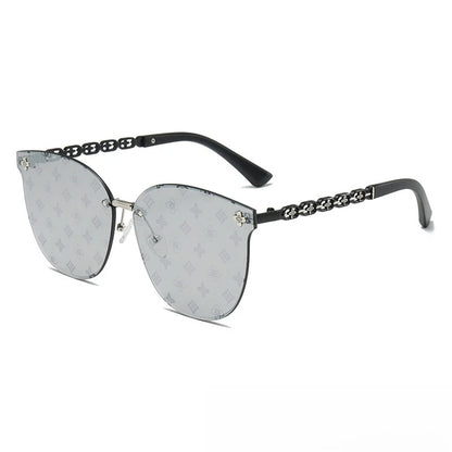 Nouvelle mode sans cadre bord de coupe lettre Style haut de gamme petit parfum femmes lunettes de soleil lunettes de soleil lunettes de soleil
