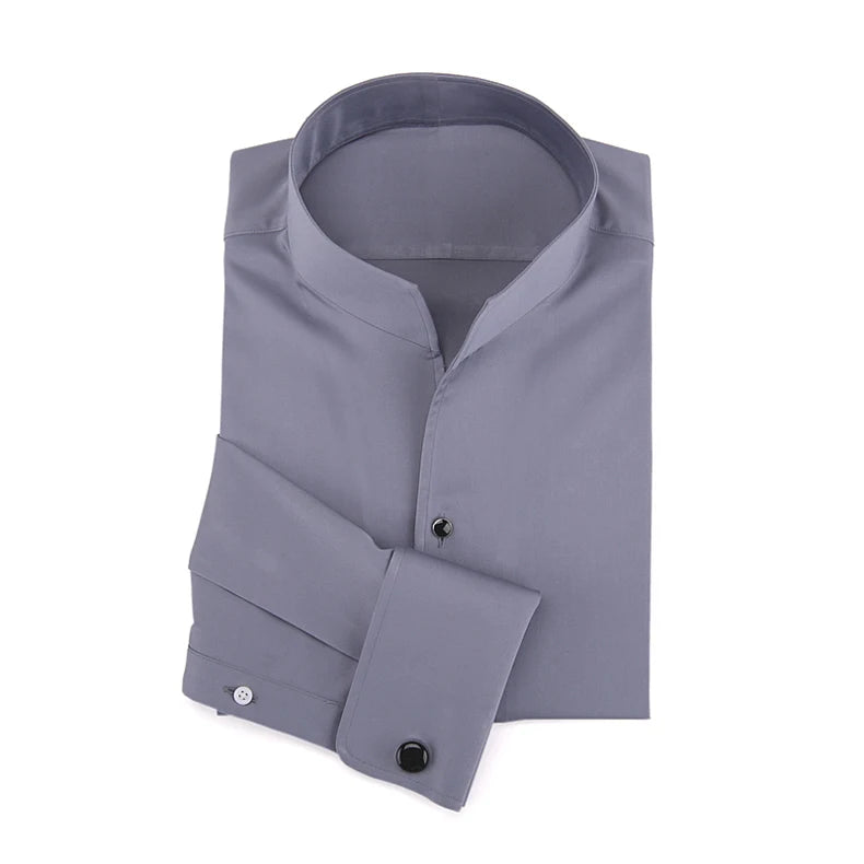 Chemise Française à Manches sulfpour Homme, Coupe Cintrée, Style Business Elite, pour Mariage, Printemps et Automne, 2024