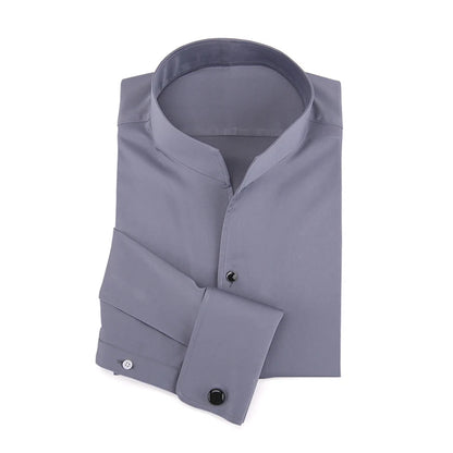 Chemise Française à Manches sulfpour Homme, Coupe Cintrée, Style Business Elite, pour Mariage, Printemps et Automne, 2024