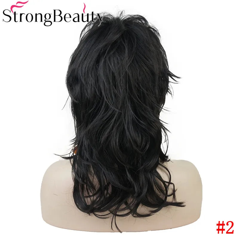 Perruque synthétique ondulée mi-longue pour femmes, cheveux naturels, sans capuchon