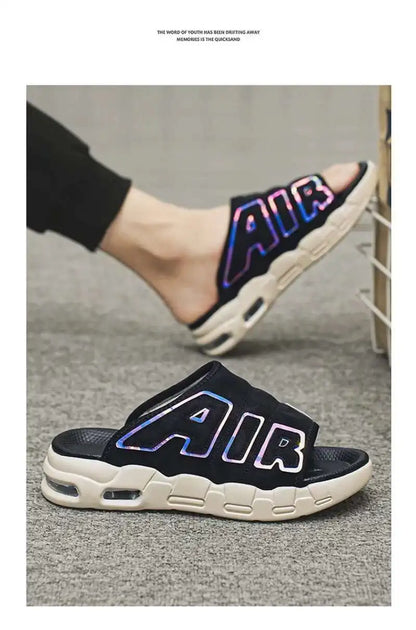 Sandales de styliste à coussin d'air pour hommes, pantoufles de sport douces et antidérapantes, chaussures pour hommes, nouvelle collection été 2025
