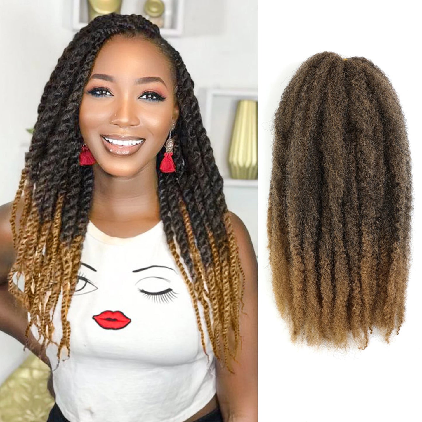 Karida Marley torsion tressage cheveux Crochet synthétique élastique Afro torsion Crochet cheveux Kanekalon Fiber pour tressage Extensions de cheveux