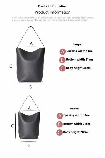 Sac à main en cuir véritable pour femmes, fourre-tout paresseux de grande capacité, sac à bandoulière simple, sac à dos de jour décontracté, sac de taille, sac seau