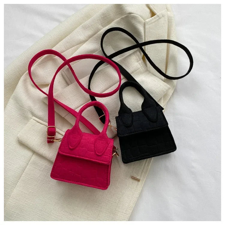 Sac à main en feutre coloré pour femme, mini sacs à main, sac à bandoulière, motif pierre, initié