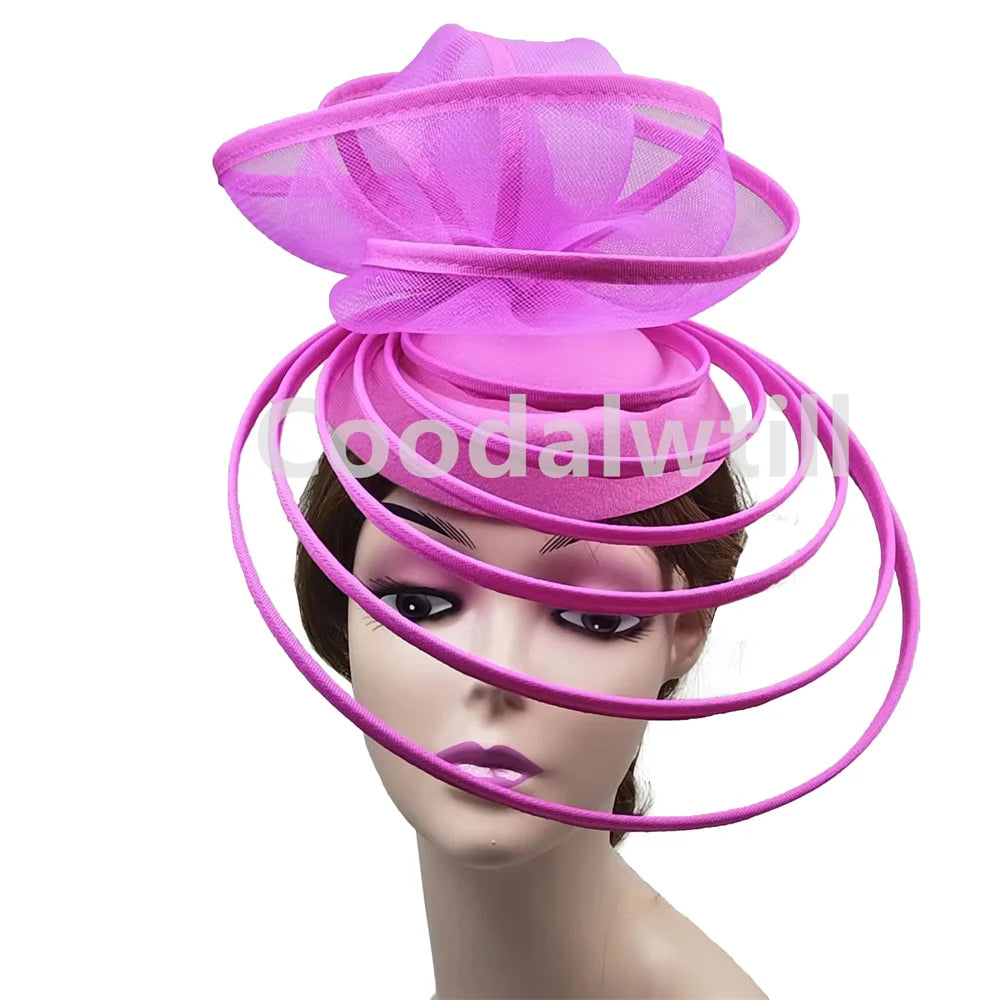 Chapeau Fascinateur Élégant pour Femme, Robe Formelle, Pièce de Sauna de Mariage, Pince à Cheveux pour Dames, Vincd'Église, Casquette de Pilulier en Maille avec Bande de Sauna, Nouveau
