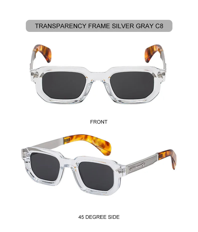Polarisées Carré Punk lunettes de Soleil Hommes 2025 De Luxe Marque Classique Rectangle Lunettes De Soleil UV400 Conduite Lunettes De Mode En Plein Air Nuances