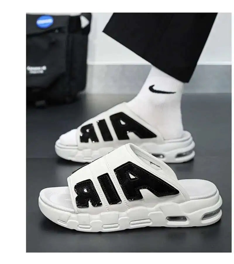 Sandales de styliste à coussin d'air pour hommes, pantoufles de sport douces et antidérapantes, chaussures pour hommes, nouvelle collection été 2025