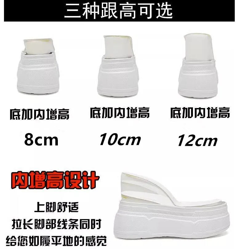 Pantoufles d'Été à Semelles Compensées pour Femmes, Chaussures Paresseuses en Maille Respirante pour Petits Pieds, Sandales à Plateforme Antidérapantes