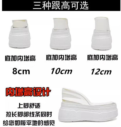 Pantoufles d'Été à Semelles Compensées pour Femmes, Chaussures Paresseuses en Maille Respirante pour Petits Pieds, Sandales à Plateforme Antidérapantes