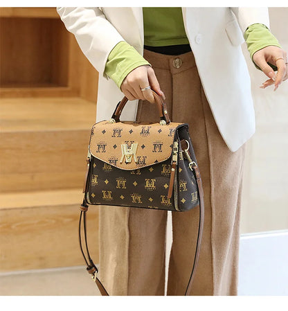 Sac à bandoulière imprimé de luxe pour femme, design de mode, accessoires en métal, marque initiée, sac à main féminin